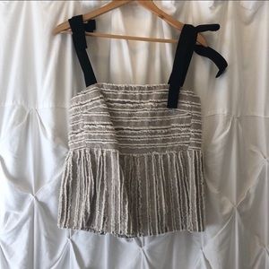 Anthropologie Maeve Ribbon Tie Tank Top